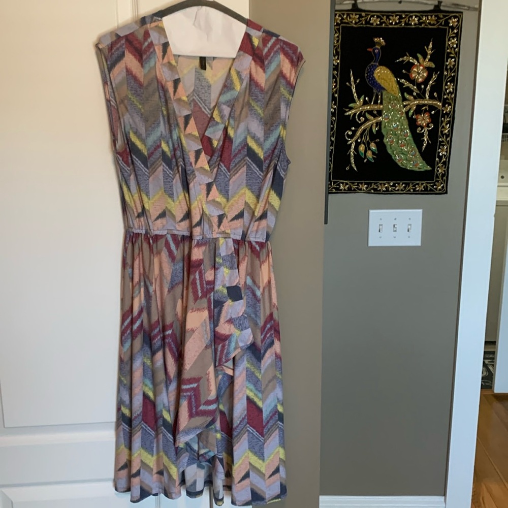 BCBG Max AZRIA faux wrap tank dress, size M.